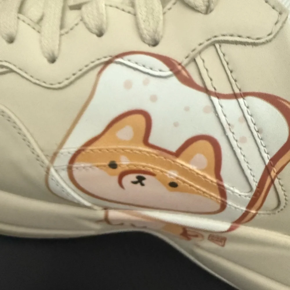 Brand New Gucci(WMNS) Gucci Kawaii Rhyton Leather Sneakers 'Cream White' Size 10